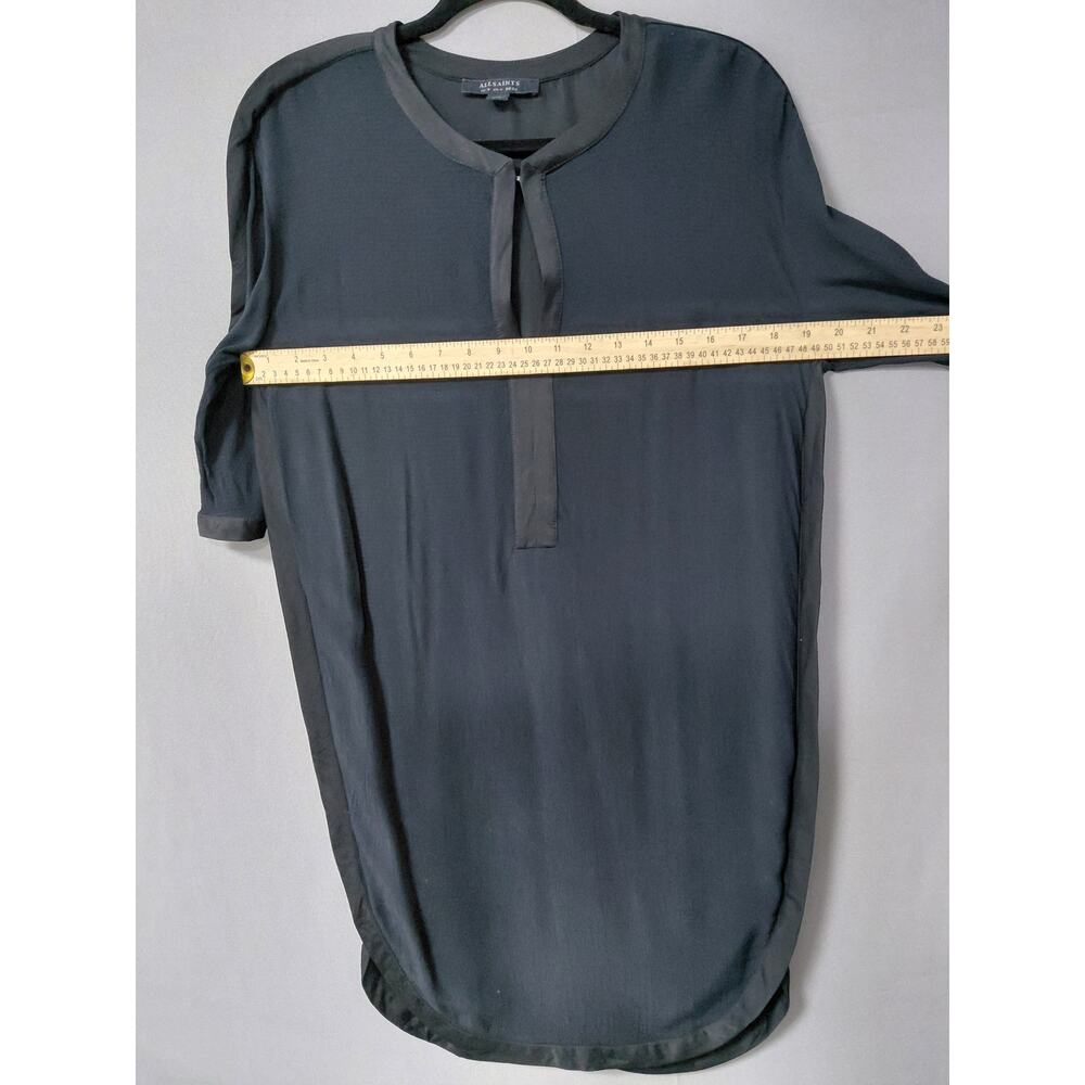 AllSaints Acry Gray Short Sleeve Tunic Blouse Top Women Size 0 - Picture 5 of 8